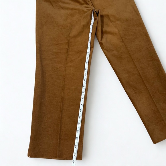 Talbots Curvy Petite Brown Velvet Pants Size 10P Straight Leg - Picture 6 of 9